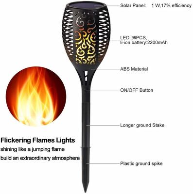 Solar Torch Lights,96 LED  Dancing Flame Lighting, Waterproof Wireless Outdoor Light