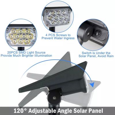 2000mAH Battery 150-200LM 32 LED Solar Landscape Spotlights Wireless