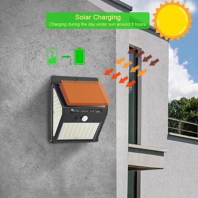 3.7V 800mAh Outdoor Solar Pir Wall Lights / 17% Efficiency 144 Led Solar Light