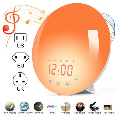 RoHS 7 Colors Smart WiFi Wake Up Alarm Clock Light Tuya APP Works With Alexa
