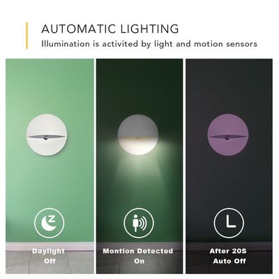 Indoor Motion Sensor LED White Night Light ,Stick Anywhere Wireless Battery Operated Dusk to Dawn Automatic Activated