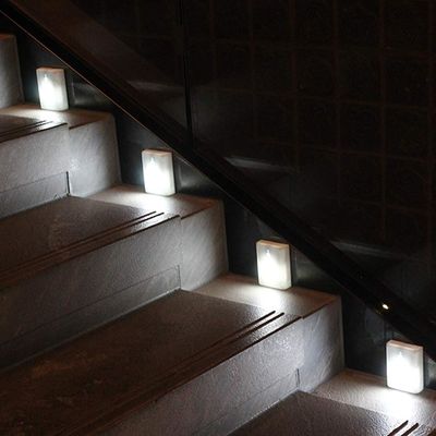 Motion Sensor LED Stair Light Stick-anywhere Nightlight Wall Lamps Modern Frosted Glass Hotel ROHS ABS FCC Ce
