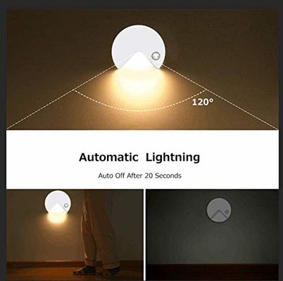 80mm Diameter 14.5mm Thickness Battery Operated Motion Sensor Light Cold White