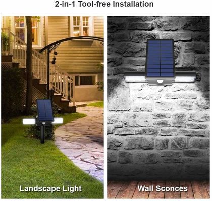 Solar Lights with Dual Head Waterproof Outdoor Landscape Lighting Garden Light