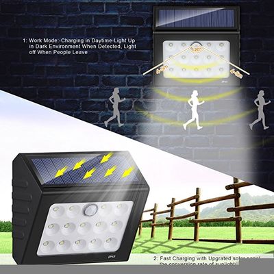 Portable 140lm Solar Motion Sensor Fence Lights / Ce FCC Solar Waterproof Wall Light