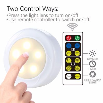 4.5VDC Battery Operated Puck Lights With Remote