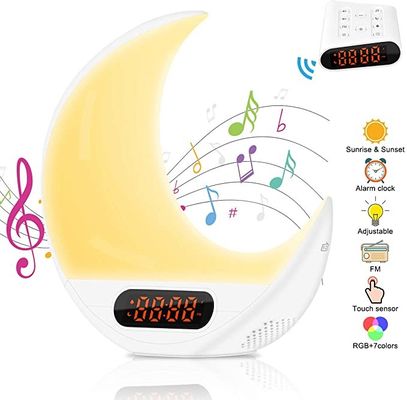 Sleep Aid Colourful 24H Time Display Wake Up Alarm Clock Light