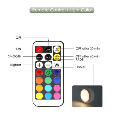 LED Puck Light Under Cabinet Lighting RGB Dimmable Touch 12 Colors Wireless Battery Powered Cupboard Wardrobe Night Lamp