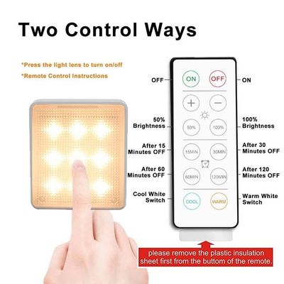 Dual Color Dimmable 6000K 0.5watt Remote Control Under Cabinet Light