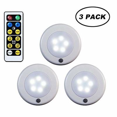 3Pack Remote Control LED Tap Lights Cabinet Light Cool/Warm Adjustable Night Light