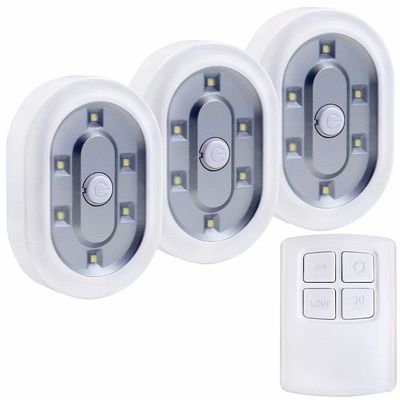 Wireless Remote LED Night Lights- Battery Powered LED Puck Lights Controlled by RF Remote