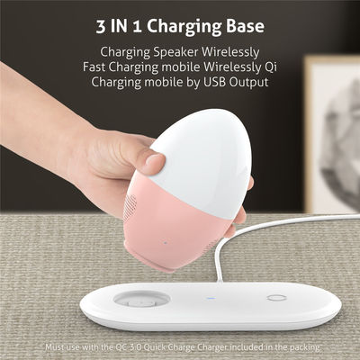 3 In 1 1200mAh 5W Wireless Charger Night Light 2700K With Speaker Touch