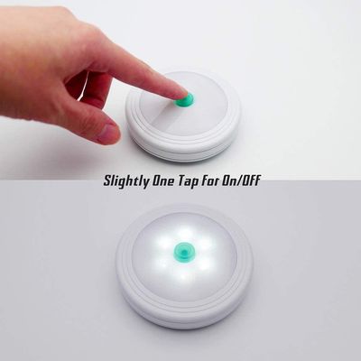 Battery Powered Operated Press Push On/Off Portable Touch Activated Stick on Touch Activated Tap Light LED Puck LiGHT Puck Light