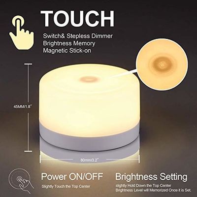 Dimmable DC6V 5000K Touch Sensor Bedside Lamp For Kids Children Adult