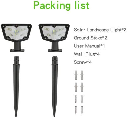 16 LED Solar Landscape Spotlights,IPX7 Waterproof Solar Powered Wall Lights