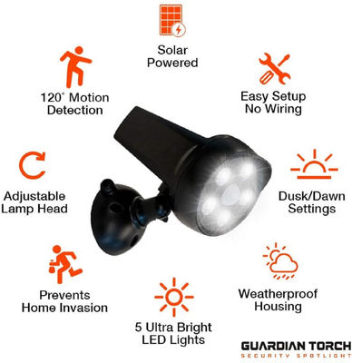 Guardian IP65 800LM Led Torch Lights 4D Cell Outdoor LED Spotlight
