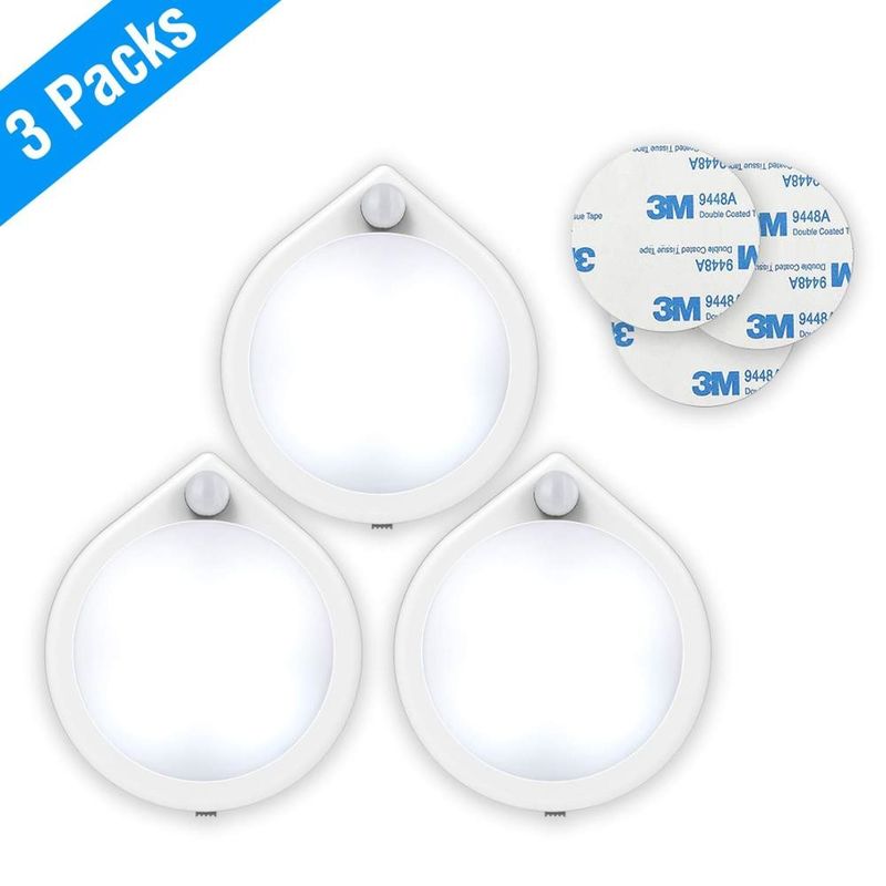 Cold White 0.5w 2.5cm Thick Battery Operated Motion Sensor Puck Lights