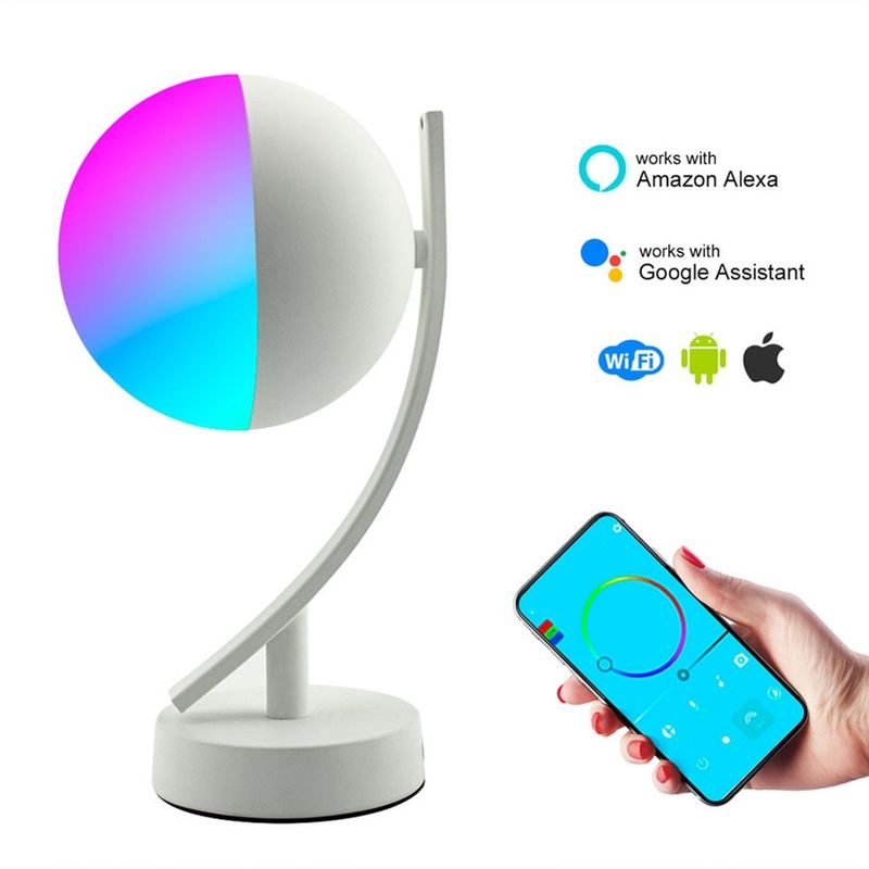 7W RGBW Lynx Elf Wifi Smart Table Lamp , 600lm APP Remote Control Desk Lamp Dimmable