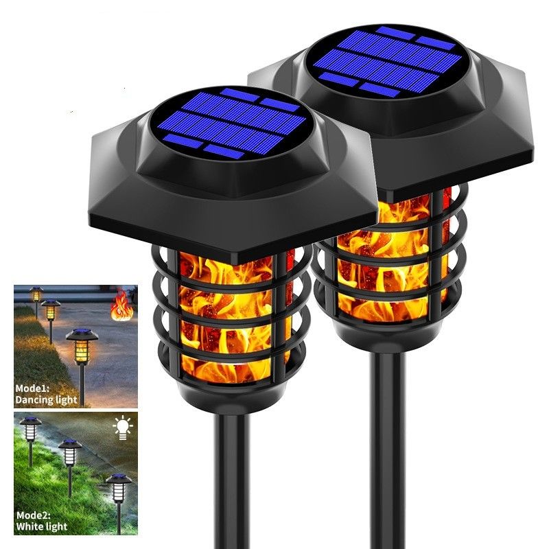 Waterproof 1200mAh 840g 2 IN 1 Led Torch Flame Solar Lights Aluminum Alloy