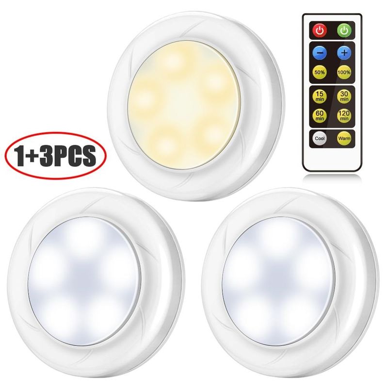 4.5VDC Battery Operated Puck Lights With Remote