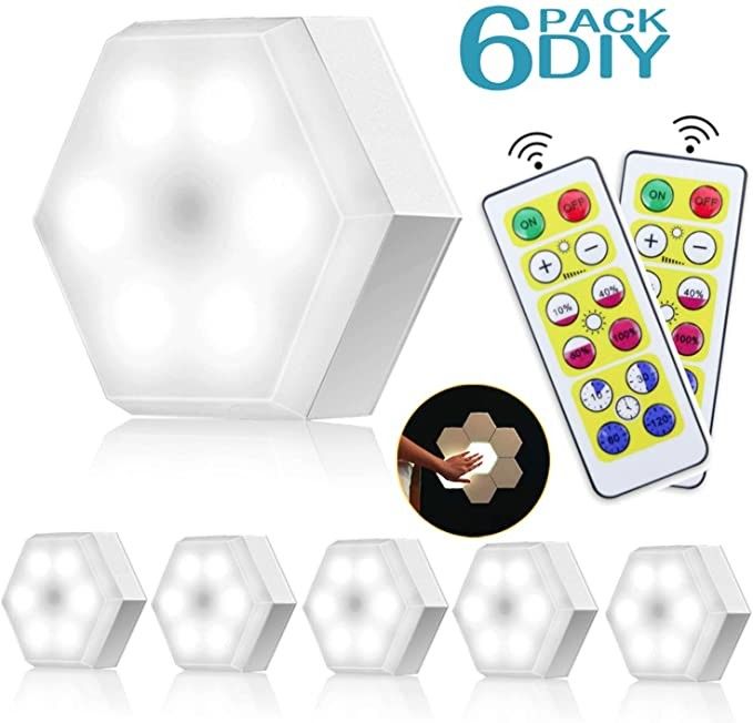 70LM 4.5V Remote Control Under Cabinet Light DIY Honeycomb Hexagon Modular Lights