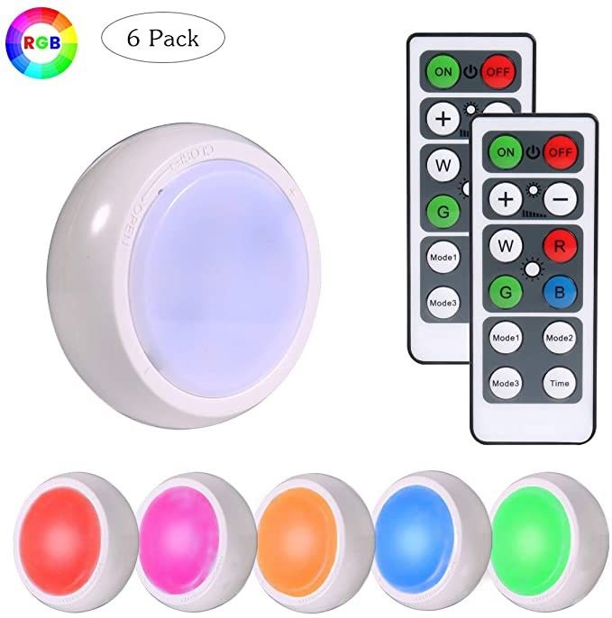 RoHS 4000k Dia65mm*25mm Remote Control Under Cabinet Light