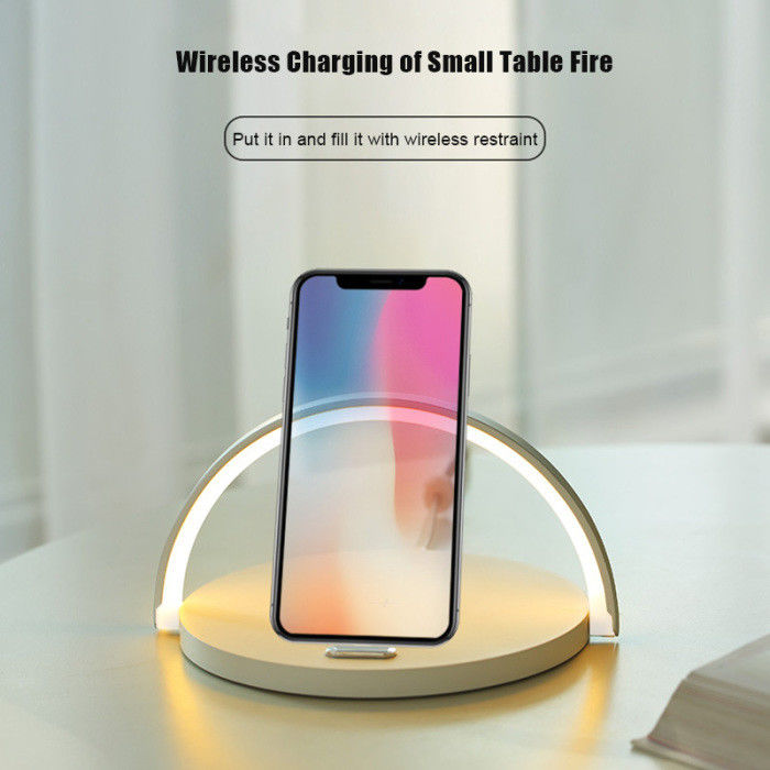 3 In 1 5000K Phone Charging Bedside Lamp , Wireless Nightstand Lamp
